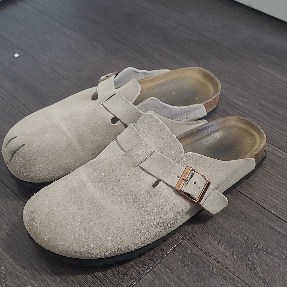 Birkenstock Suede Clogs with Buckle